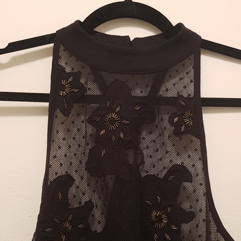 NWOT Free People Lace Open Back Halter Top